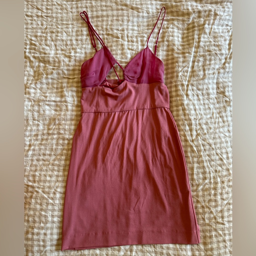 Nensi Dojaka Asymmetric Mini Dress Pink